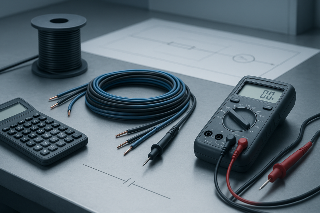 calculadora de queda de tensão em circuito monofásico para dimensionamento e verificação de perdas em cabos elétricos